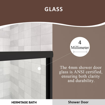 Zylo 59 in. W x 56 in. H Sliding Framed Tub Door with Clear Glass HB82-5659MB-4_8f43ea65-2307-4f9f-b5f3-25fa705602e5