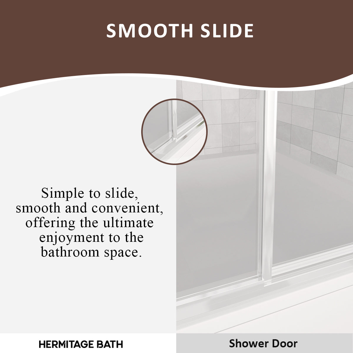 Vitra 59 in. W x 56 in. H Sliding Framed Tub Door in Chrome Finish with Clear Glass HB82-5659SV-7