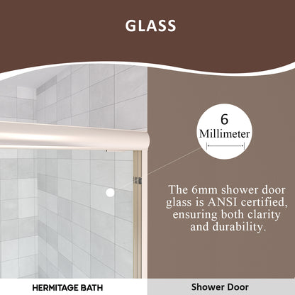 Nepti 60 in. W x 56 in. H Sliding Semi Frameless Tub Door with Clear Glass