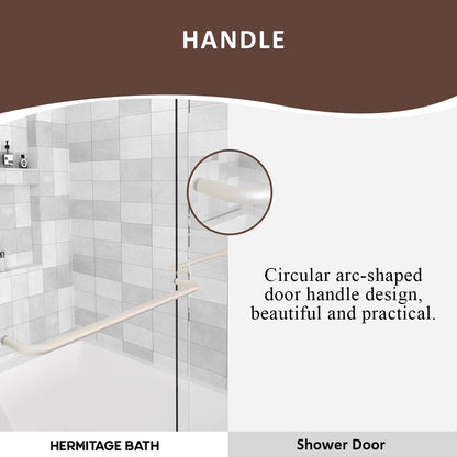 Nesso 60 in. W x 60 in. H Sliding Semi Frameless Tub Door in Chrome Finish with Clear Glass HB97-5660BN-5