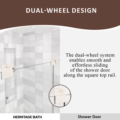 Nesso 60 in. W x 60 in. H Sliding Semi Frameless Tub Door in Chrome Finish with Clear Glass HB97-5660BN-6