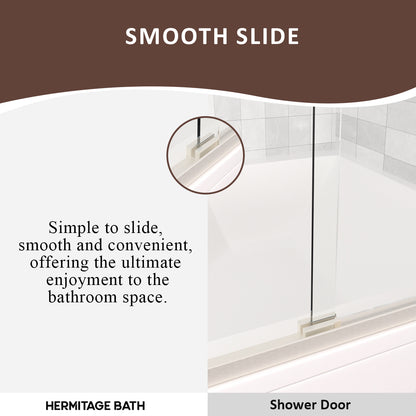 Nesso 60 in. W x 60 in. H Sliding Semi Frameless Tub Door in Chrome Finish with Clear Glass HB97-5660BN-7