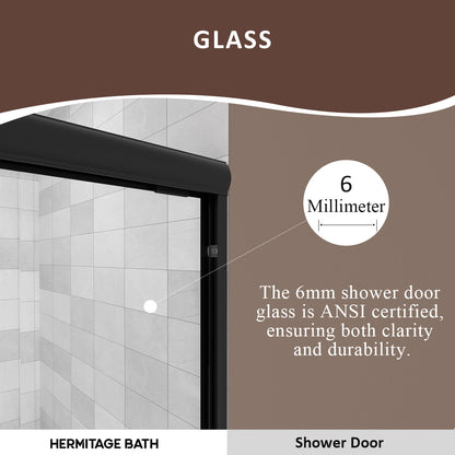 Nepti 60 in. W x 56 in. H Sliding Semi Frameless Tub Door with Clear Glass