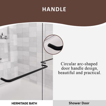 Nepti 60 in. W x 56 in. H Sliding Semi Frameless Tub Door with Clear Glass