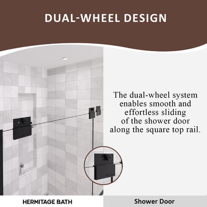 Nepti 60 in. W x 56 in. H Sliding Semi Frameless Tub Door with Clear Glass
