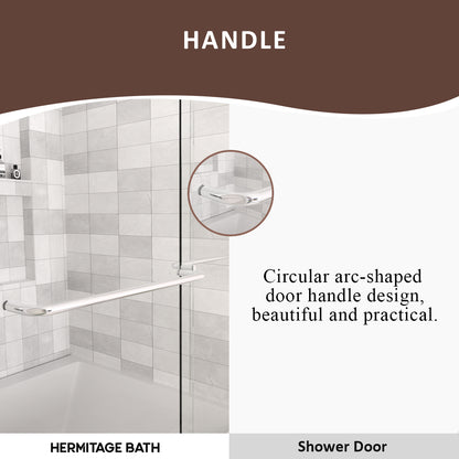 Nesso 60 in. W x 60 in. H Sliding Semi Frameless Tub Door in Chrome Finish with Clear Glass HB97-5660SV-5