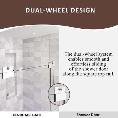 Nesso 60 in. W x 60 in. H Sliding Semi Frameless Tub Door in Chrome Finish with Clear Glass HB97-5660SV-6