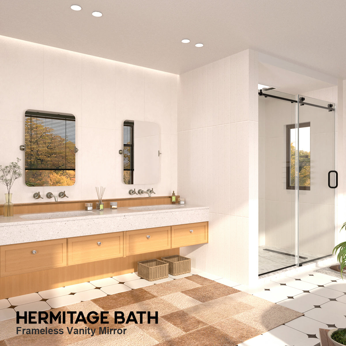 Edge 20 in. W x 30 in. H Rectangular Framed Adjustable Tilt Wall-Mounted Bathroom Vanity Mirror HBCL-2030BN-10