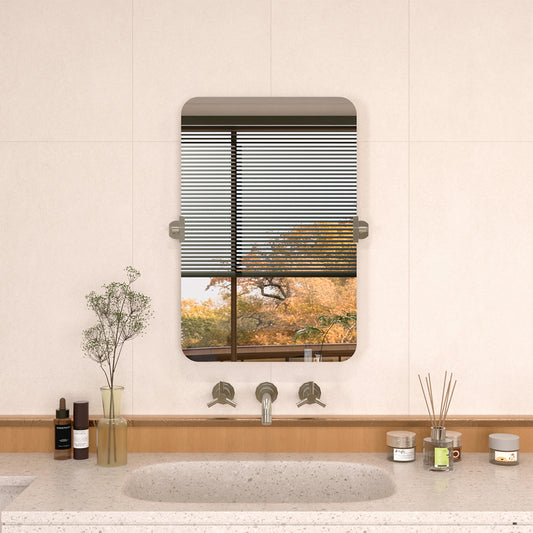 Edge 20 in. W x 30 in. H Rectangular Framed Adjustable Tilt Wall-Mounted Bathroom Vanity Mirror