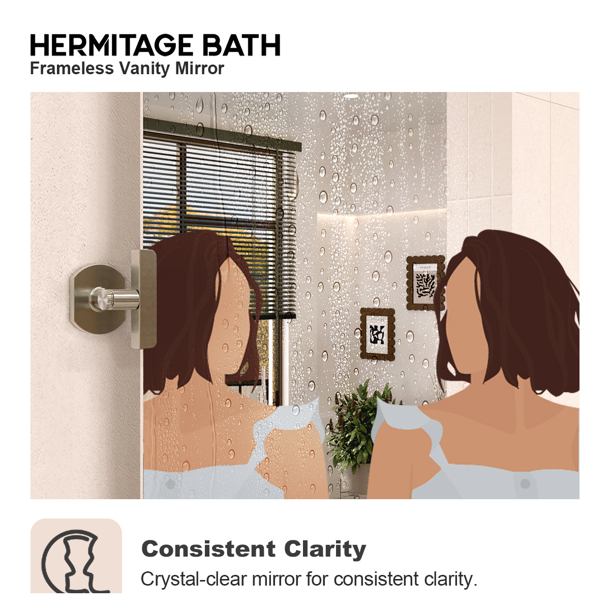 Edge 20 in. W x 30 in. H Rectangular Framed Adjustable Tilt Wall-Mounted Bathroom Vanity Mirror HBCL-2030BN-6