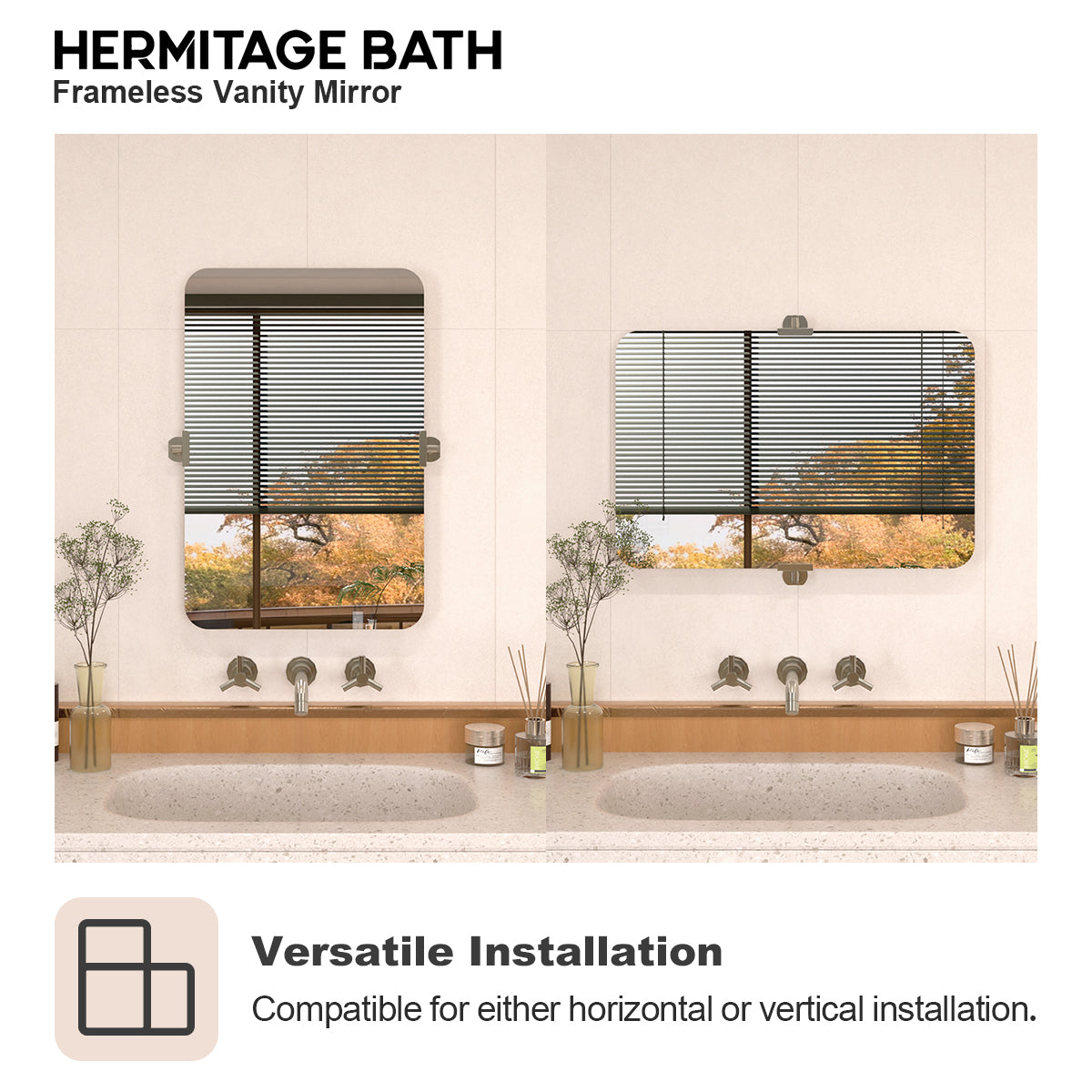 Edge 20 in. W x 30 in. H Rectangular Framed Adjustable Tilt Wall-Mounted Bathroom Vanity Mirror HBCL-2030BN-7