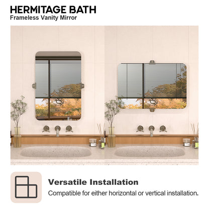 Edge 20 in. W x 30 in. H Rectangular Framed Adjustable Tilt Wall-Mounted Bathroom Vanity Mirror HBCL-2030BN-7