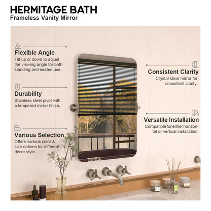 Edge 20 in. W x 30 in. H Rectangular Framed Adjustable Tilt Wall-Mounted Bathroom Vanity Mirror HBCL-2030BN-9