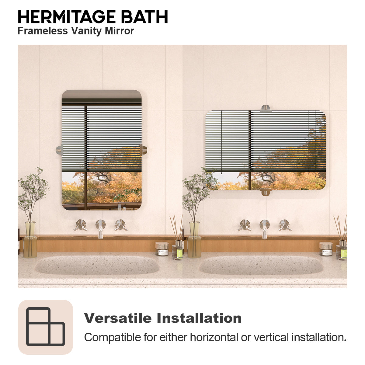 Edge 20 in. W x 30 in. H Rectangular Framed Adjustable Tilt Wall-Mounted Bathroom Vanity Mirror HBCL-2030CR-7