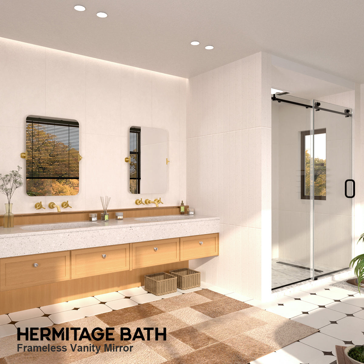 Edge 20 in. W x 30 in. H Rectangular Framed Adjustable Tilt Wall-Mounted Bathroom Vanity Mirror HBCL-2030GD-10_b77d1bd7-145d-4888-ae41-6375302a6008