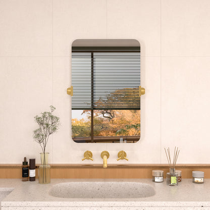 Edge 20 in. W x 30 in. H Rectangular Framed Adjustable Tilt Wall-Mounted Bathroom Vanity Mirror HBCL-2030GD-1_fcb0cdc8-ceb4-46e8-aac7-f76f05072170