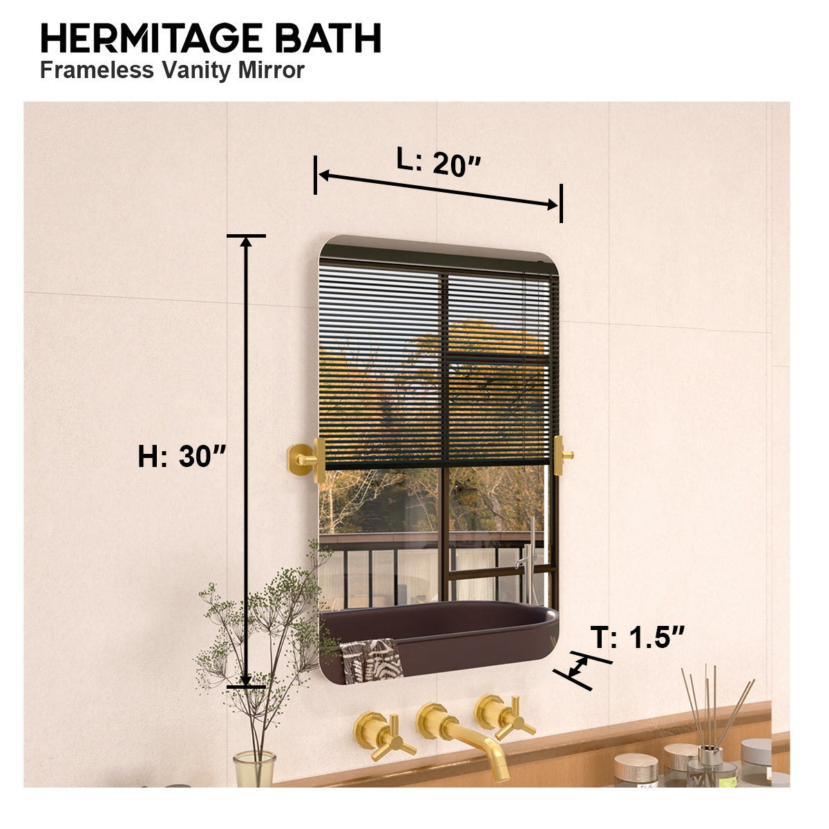 Edge 20 in. W x 30 in. H Rectangular Framed Adjustable Tilt Wall-Mounted Bathroom Vanity Mirror HBCL-2030GD-3_4db313bf-a54f-41f5-a9b8-503cf3427507