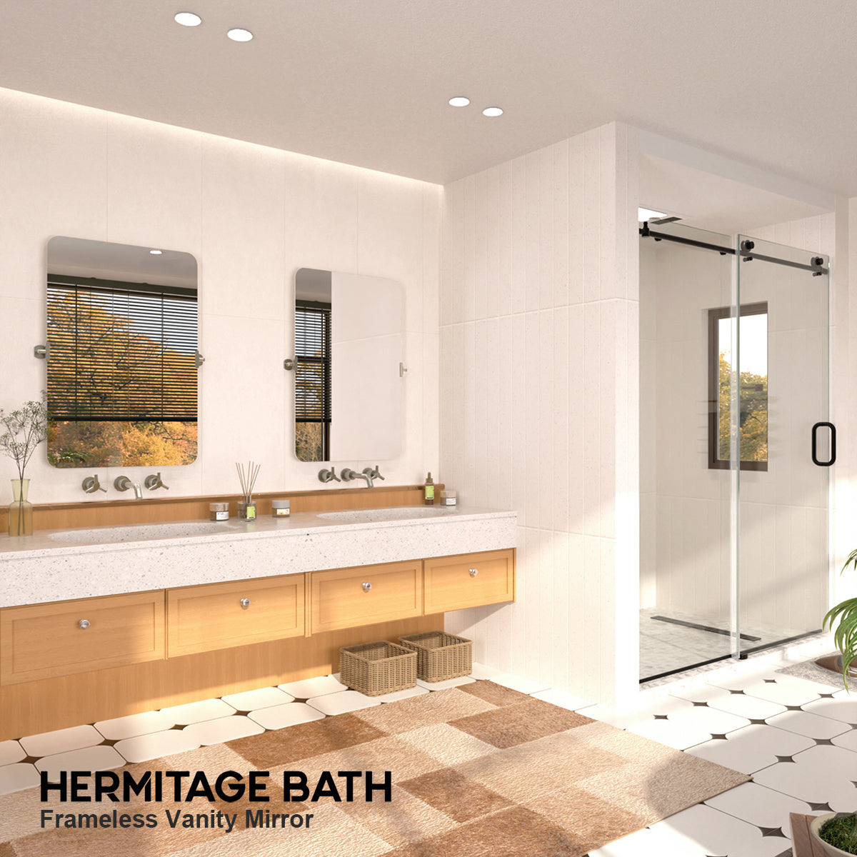 Edge 24 in. W x 36 in. H Rectangular Framed Adjustable Tilt Wall-Mounted Bathroom Vanity Mirror HBCL-2436BN-10_933fb6df-4c5c-4f36-9c04-3cc8511ca208
