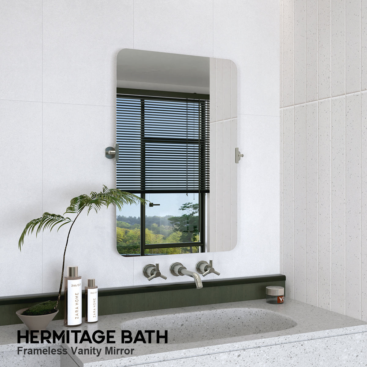 Edge 24 in. W x 36 in. H Rectangular Framed Adjustable Tilt Wall-Mounted Bathroom Vanity Mirror HBCL-2436BN-11_e06d77b7-235f-49f3-baf6-9f2dc073750e