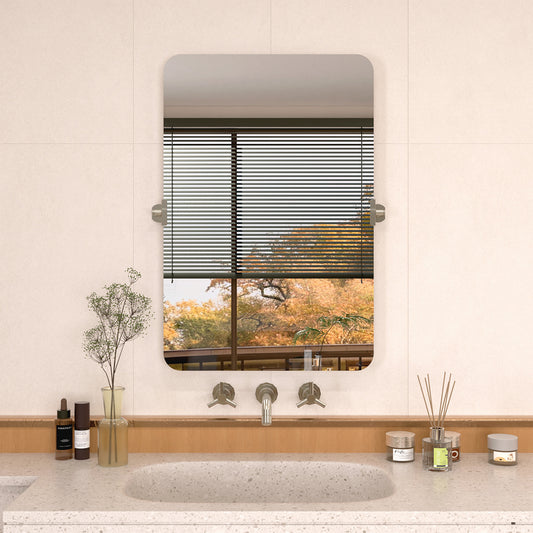Edge 24 in. W x 36 in. H Rectangular Framed Adjustable Tilt Wall-Mounted Bathroom Vanity Mirror