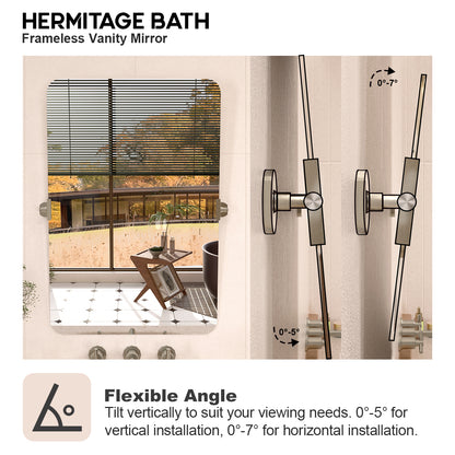 Edge 24 in. W x 36 in. H Rectangular Framed Adjustable Tilt Wall-Mounted Bathroom Vanity Mirror HBCL-2436BN-4_65d03e1f-bd65-4853-8f5b-827ebe40325e