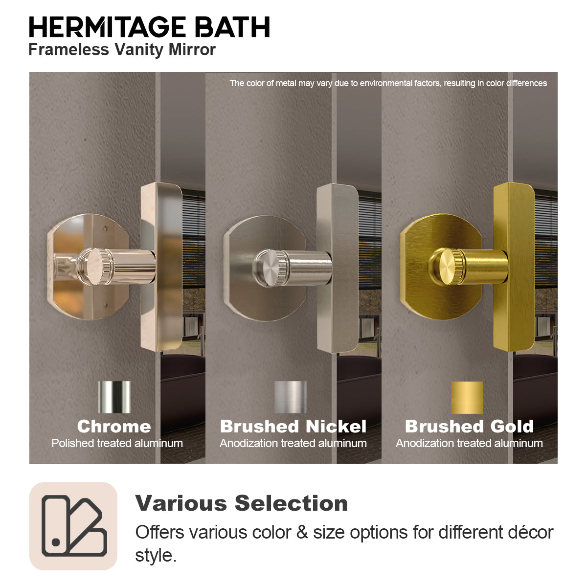 Edge 24 in. W x 36 in. H Rectangular Framed Adjustable Tilt Wall-Mounted Bathroom Vanity Mirror HBCL-2436BN-8_ff601826-9ae3-43ef-8206-fe3867bc98a5