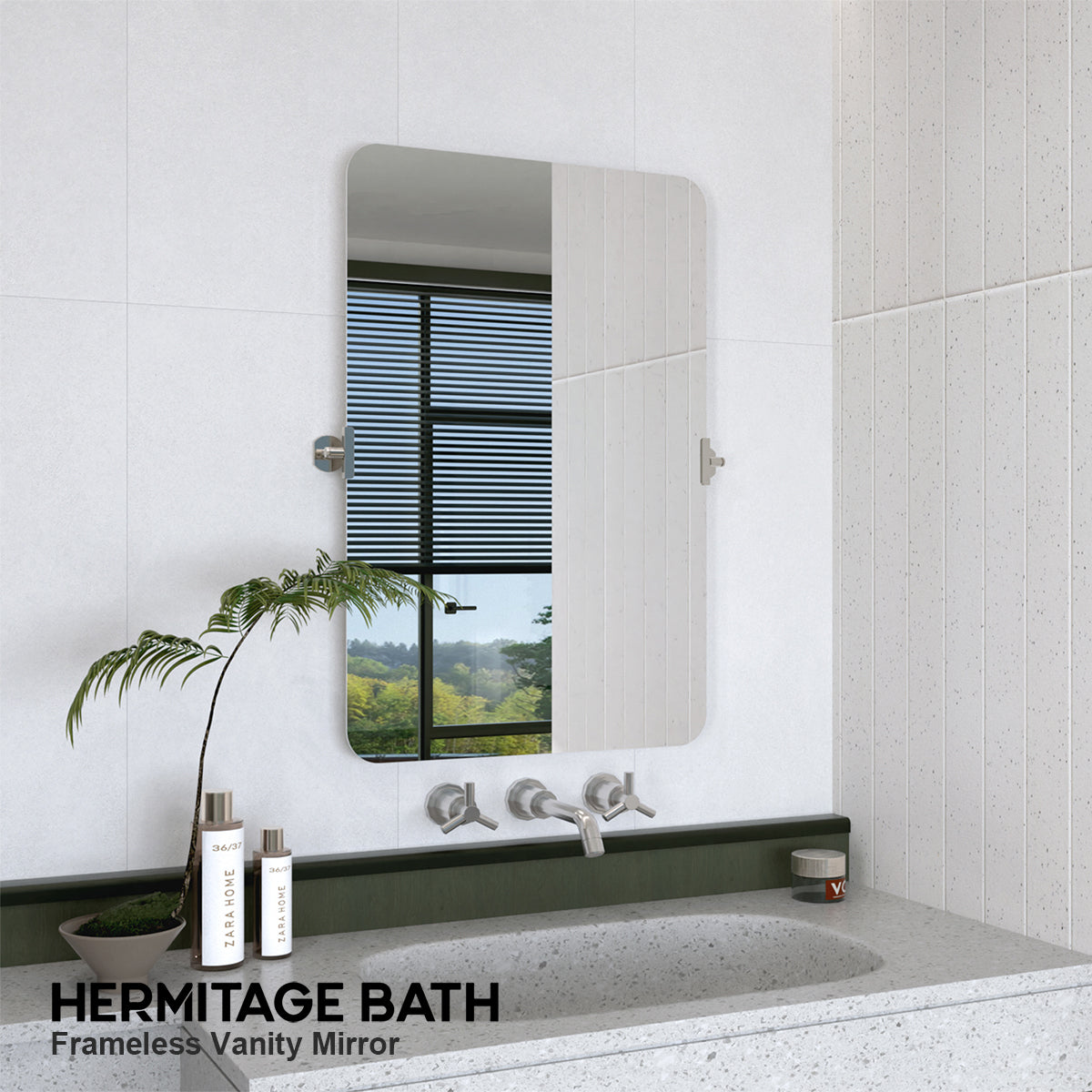 Edge 24 in. W x 36 in. H Rectangular Framed Adjustable Tilt Wall-Mounted Bathroom Vanity Mirror HBCL-2436CR-11_64ca8e9a-a939-40eb-b2af-8b5ff094ca08