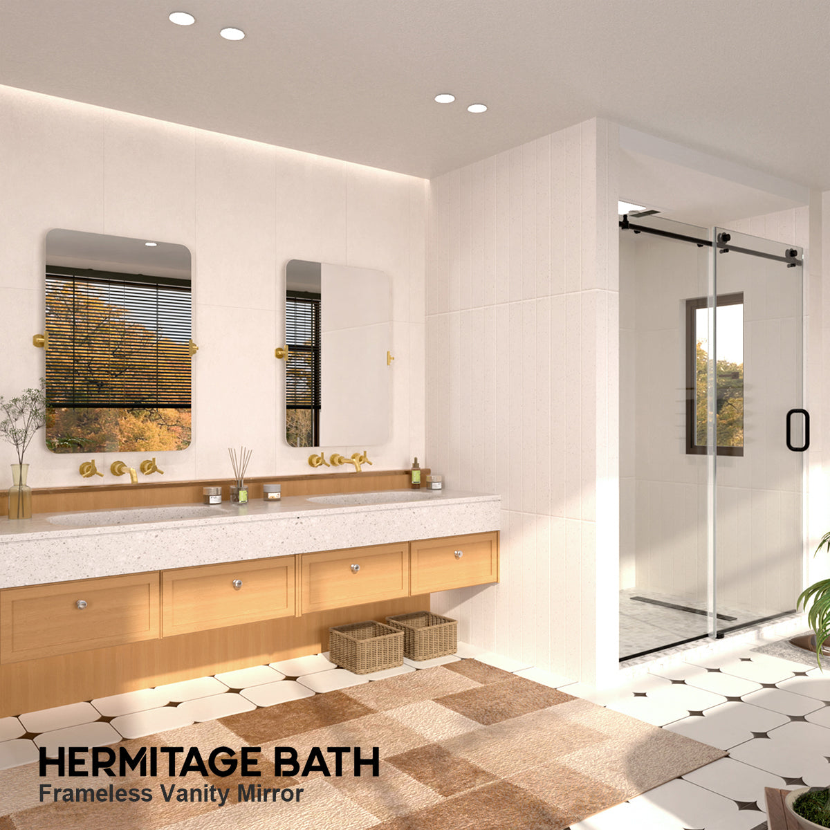 Edge 24 in. W x 36 in. H Rectangular Framed Adjustable Tilt Wall-Mounted Bathroom Vanity Mirror HBCL-2436GD-10_4a2717e5-986b-4757-ae51-0aedff2e0adc