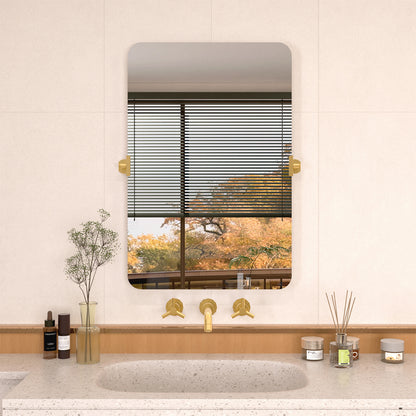 Edge 24 in. W x 36 in. H Rectangular Framed Adjustable Tilt Wall-Mounted Bathroom Vanity Mirror HBCL-2436GD-1_2dabd3ae-387e-4c63-b894-fb7df216b03d