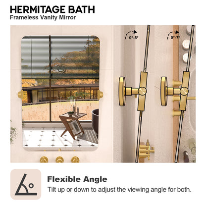 Edge 24 in. W x 36 in. H Rectangular Framed Adjustable Tilt Wall-Mounted Bathroom Vanity Mirror HBCL-2436GD-4_e896dc99-0cff-405d-8dab-34d076265667