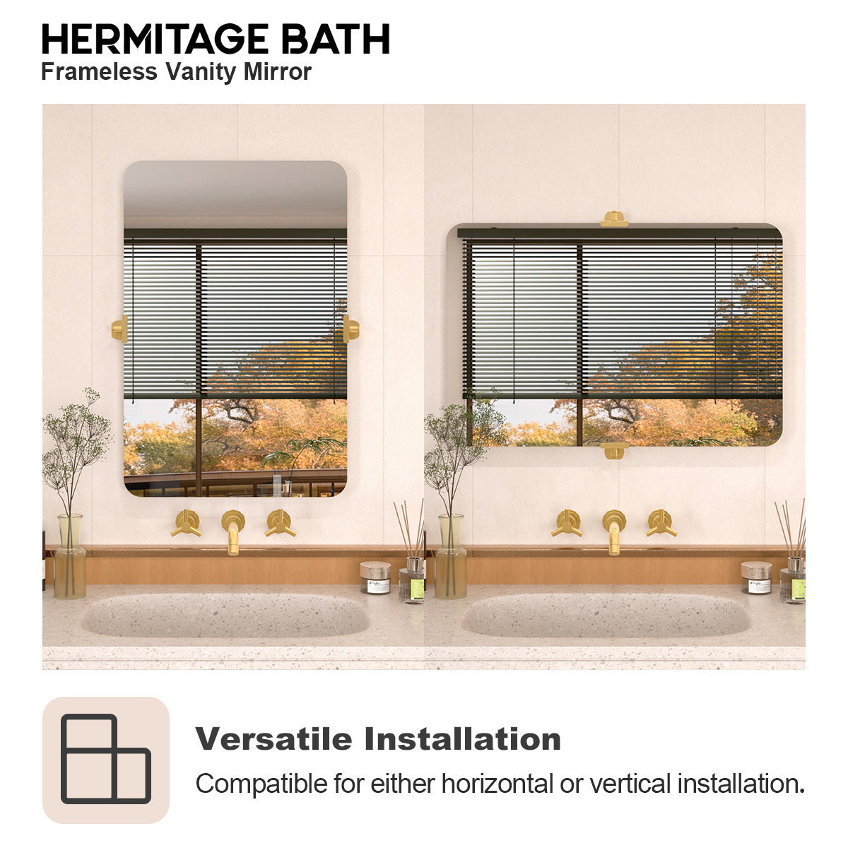Edge 24 in. W x 36 in. H Rectangular Framed Adjustable Tilt Wall-Mounted Bathroom Vanity Mirror HBCL-2436GD-7_017a429a-c1cd-4398-9929-8506d4523a55