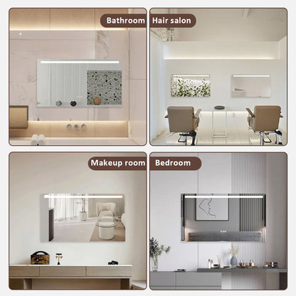 Spring 42 in. W x 24 in. H Rectangular Frameless LED Wall Bathroom Vanity Mirror