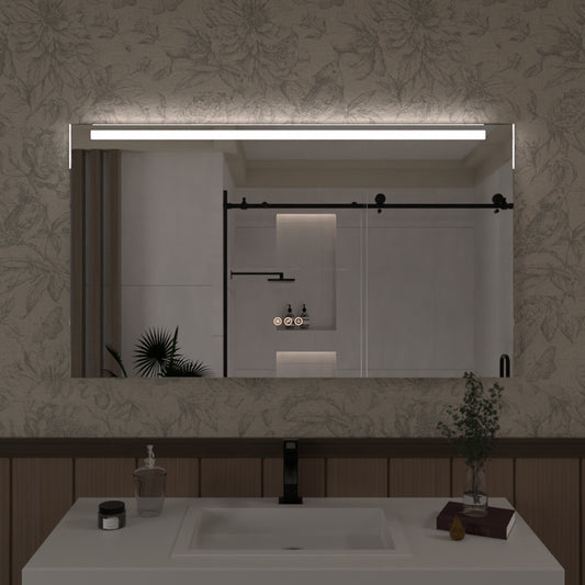 Spring 42 in. W x 24 in. H Rectangular Frameless LED Wall Bathroom Vanity Mirror