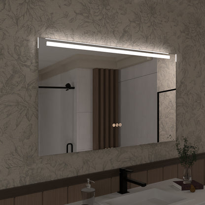 Spring 42 in. W x 24 in. H Rectangular Frameless LED Wall Bathroom Vanity Mirror