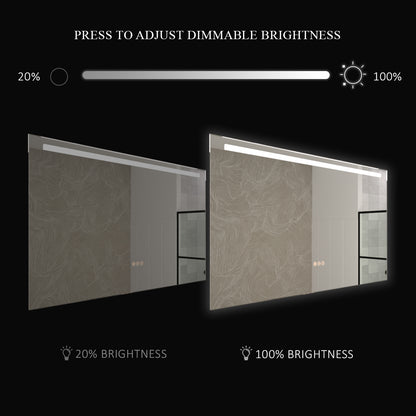 Spring 42 in. W x 24 in. H Rectangular Frameless LED Wall Bathroom Vanity Mirror