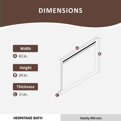 Spring 42 in. W x 24 in. H Rectangular Frameless LED Wall Bathroom Vanity Mirror