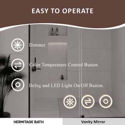 Spring 42 in. W x 24 in. H Rectangular Frameless LED Wall Bathroom Vanity Mirror