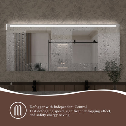Spring 42 in. W x 24 in. H Rectangular Frameless LED Wall Bathroom Vanity Mirror