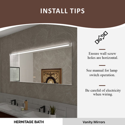 Spring 42 in. W x 24 in. H Rectangular Frameless LED Wall Bathroom Vanity Mirror