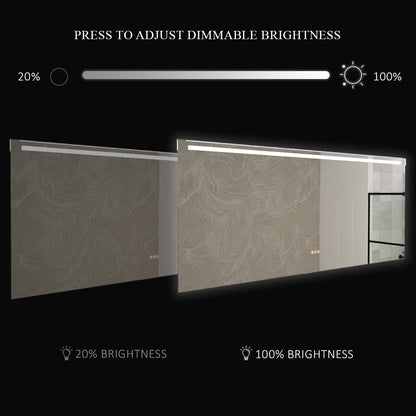 Spring 42 in. W x 24 in. H Rectangular Frameless LED Wall Bathroom Vanity Mirror