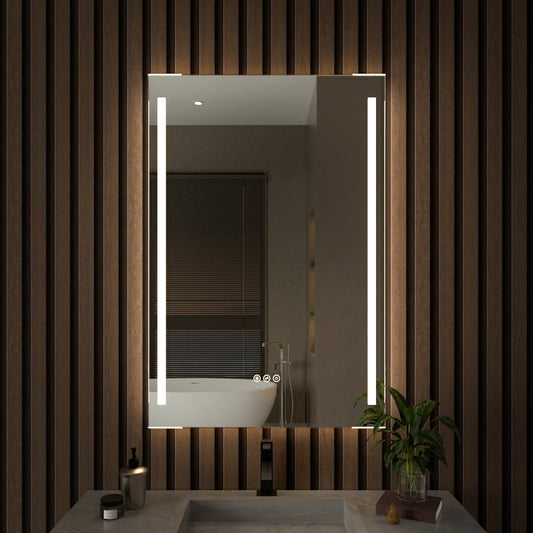 S Spring 24 in. W x 36 in. H Rectangular Frameless LED Wall Bathroom Vanity Mirror