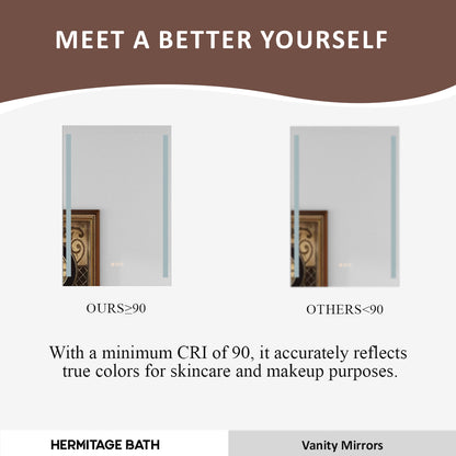 S Spring 24 in. W x 36 in. H Rectangular Frameless LED Wall Bathroom Vanity Mirror