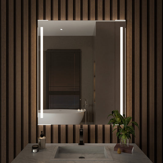 24 in. W x 36 in. H Rectangular Frameless LED Wall Bathroom Vanity Mirror