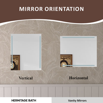 S Spring 24 in. W x 36 in. H Rectangular Frameless LED Wall Bathroom Vanity Mirror