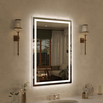 Spring Rectangular Frameless LED Wall Bathroom Vanity Mirror