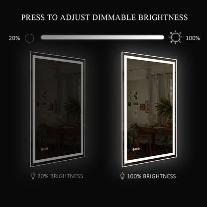Spring Rectangular Frameless LED Wall Bathroom Vanity Mirror