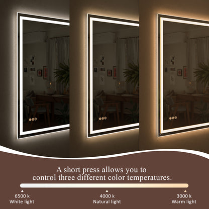 Spring Rectangular Frameless LED Wall Bathroom Vanity Mirror