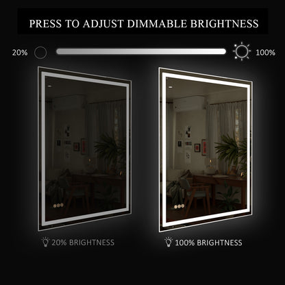 Spring Rectangular Frameless LED Wall Bathroom Vanity Mirror