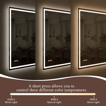 Spring Rectangular Frameless LED Wall Bathroom Vanity Mirror