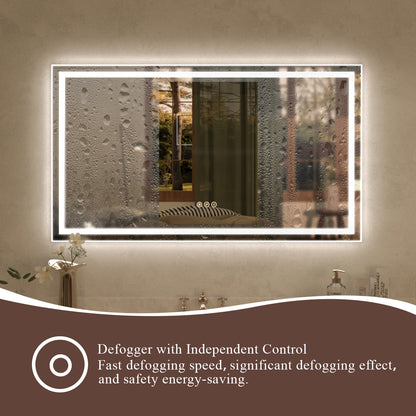 Spring 24 in. W x 36 in. H Rectangular Frameless LED Wall Bathroom Vanity Mirror